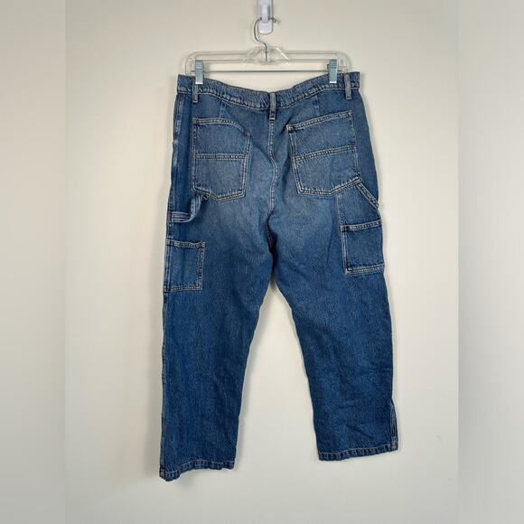 NSF Carpenter Relaxed-Fit Jeans Ankle Button Fly Jeans Size 32 Cropped - Picture 3 of 7